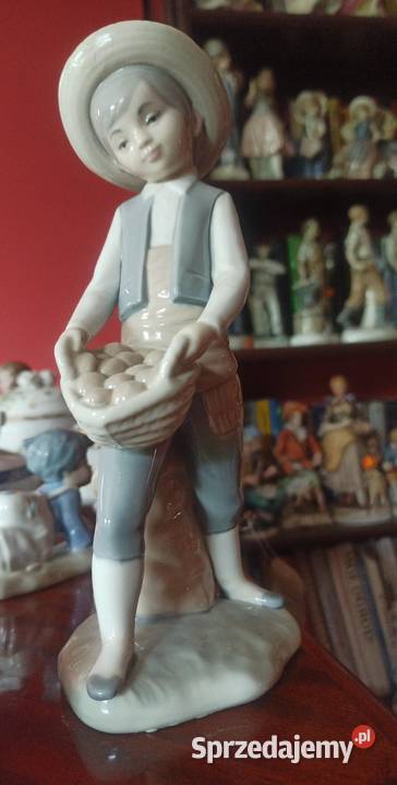 Figurka chłopca z koszem Zapfir Lladro Spain Antyki, Sztuka, Kolekcje Gdańsk