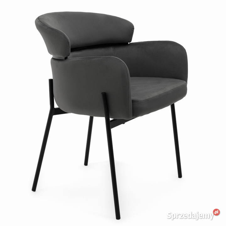 Krzesło Tapicerowane Bolzano Ciemnoszare Wysyłka
