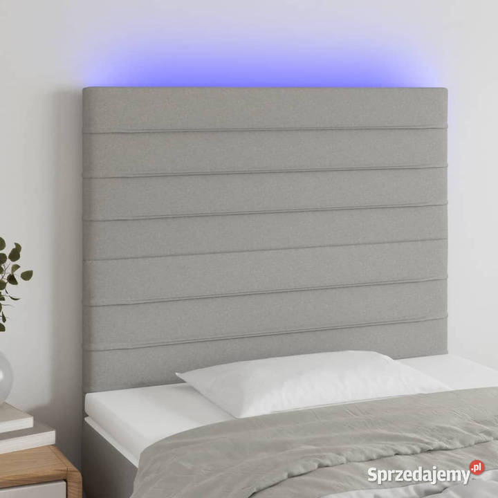 Zagłówek do łóżka z LED jasnoszary 100x5x118128 Warszawa