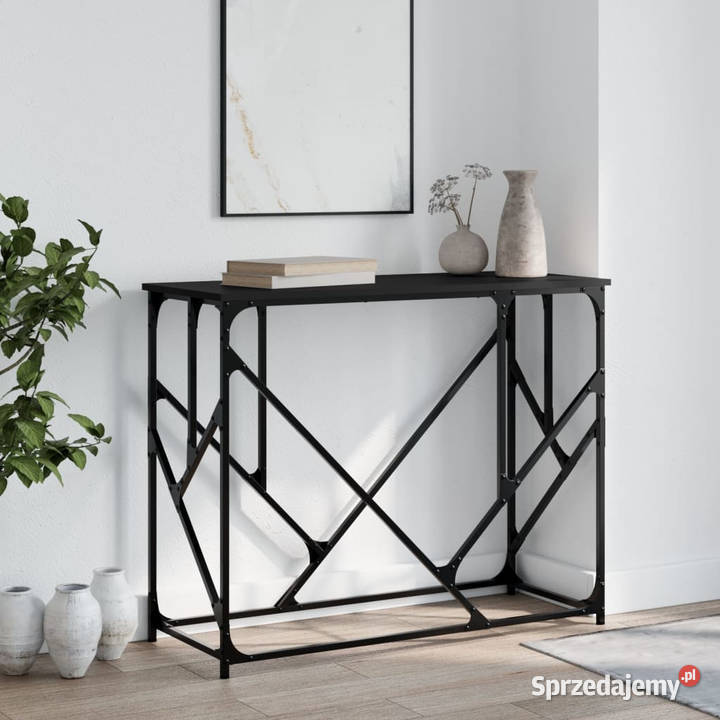 Stolik konsolowy czarny 100x40x80 materiał Warszawa