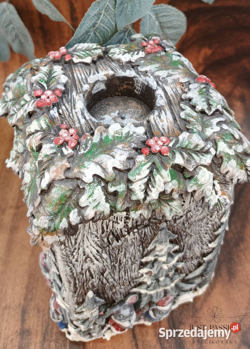 Domek z Drewna na Świeczkę Świąteczna Dekoracja