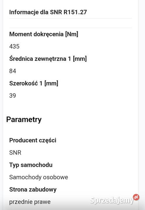 SNR Nowe Łożysko Koła Piasty Przod Mercedes V Piasty i łożyska kół małopolskie Skawina