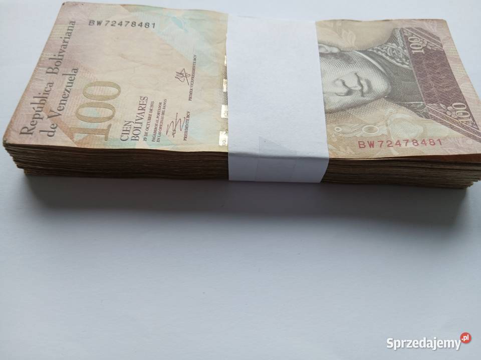 Paczka bankowa 100 bolivares Wenezuela obiegowe Katowice