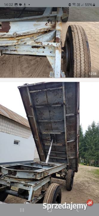 Przyczepa wywrotka D 55d 47D 732 transport nieuszkodzony Przyczepy rolnicze mazowieckie Siedlce