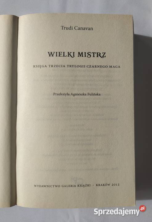 WIELKI MISTRZ Trudi Canavan księga 3 miękka sprzedam