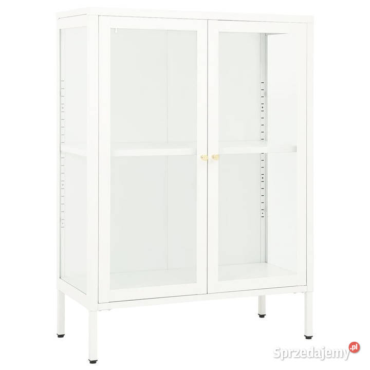 Szafka boczna biała 75x35x105 stal i szkło Warszawa sprzedam