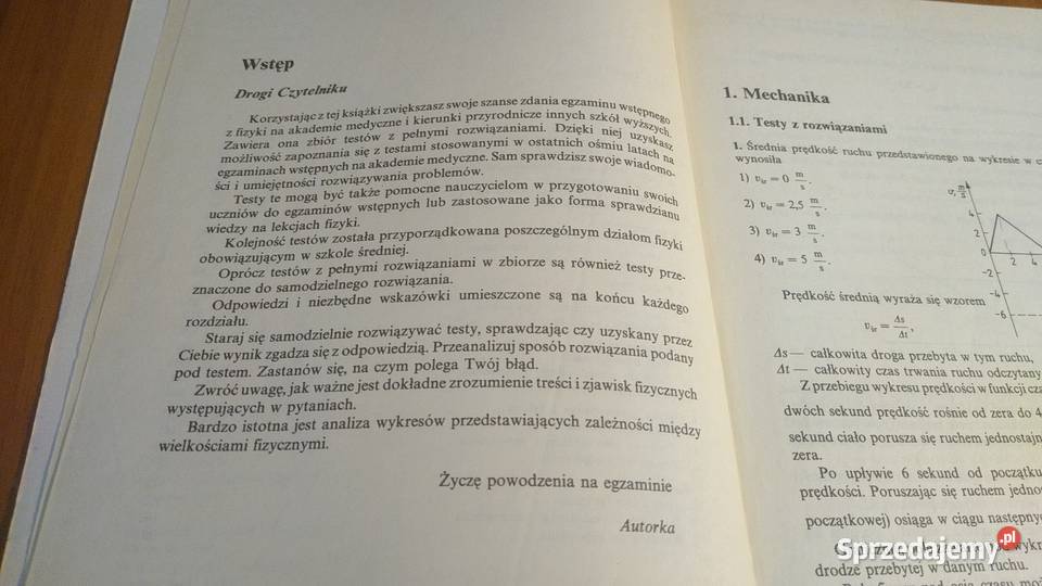 Testy z fizyki kandydatów na akademie medyczne i Gdańsk sprzedam