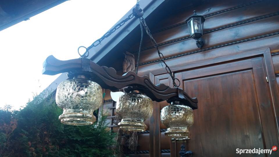 Lampa do altany kuta drewniana antyk małopolskie sprzedam