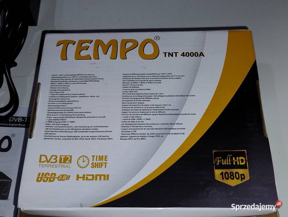 Dekoder Tuner DVBT2 Tempo TNT 4000A Komplet Witnica sprzedam