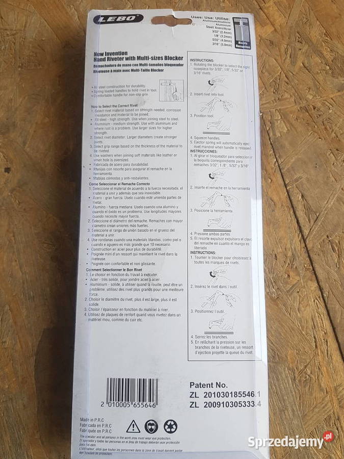 NITOWNICA RĘCZNA ALUMINIOWE NITY 24 50mm Głogowa