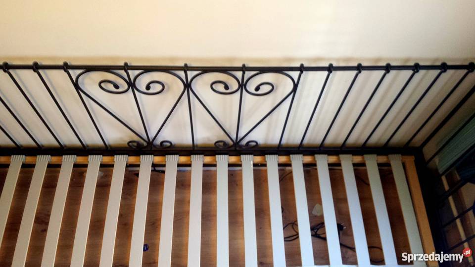 Łóżko metalowe czarne IKEA meldal ze stelażem 95cm Kraków