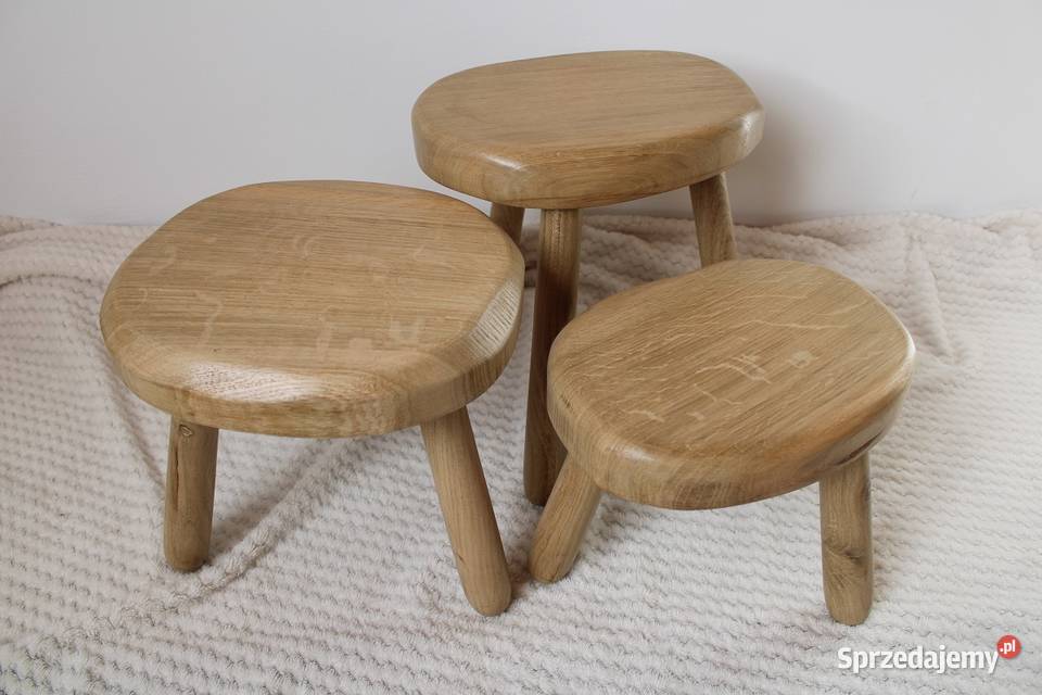 Dębowe stołeczki kwietniki Zarszyn