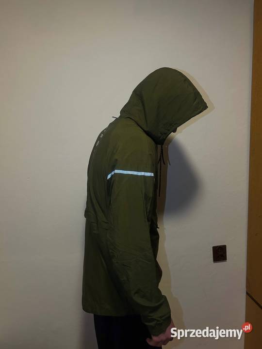 Lekka kurtka anorak khaki z kapturem M styl Sportowe