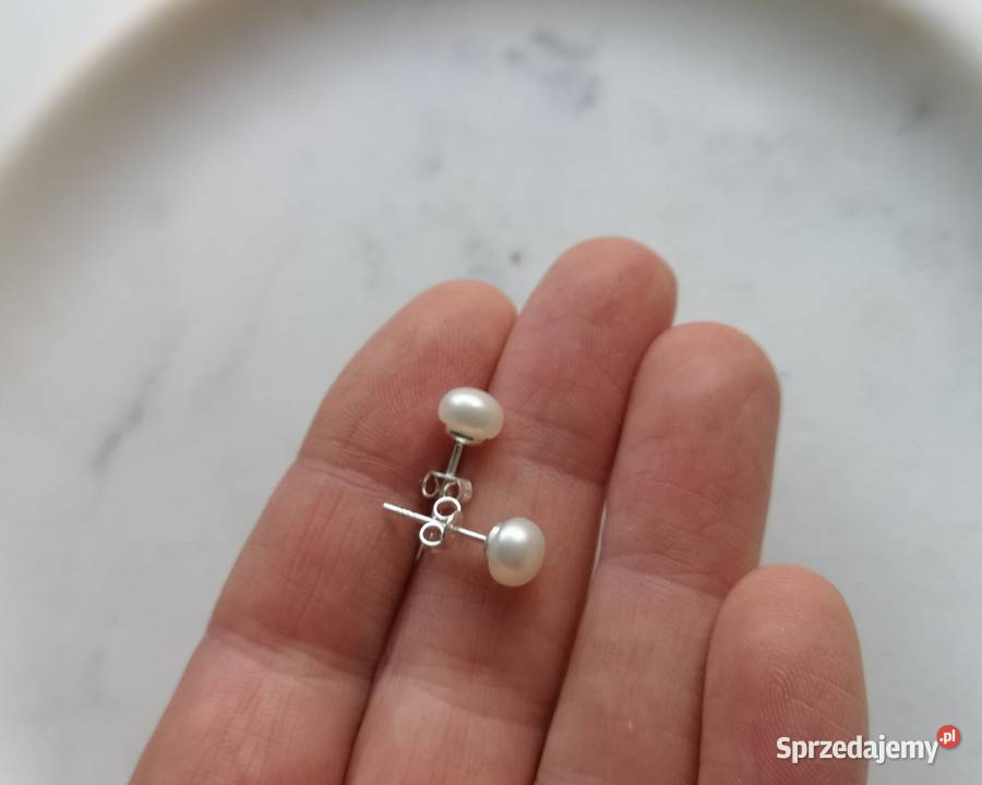 kolczyki z białą perłą 25 e kujawsko-pomorskie Toruń