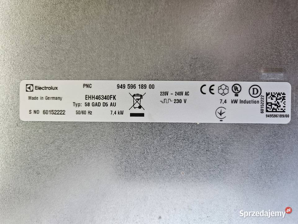 Płyta indukcyjna indukcja electrolux EHH46340FK Kuchenki i piekarniki Parczew