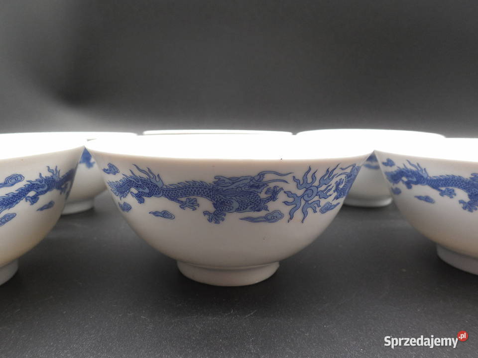 Zestaw chińskich miseczek z motywem niebieskiego wielkopolskie Raszków