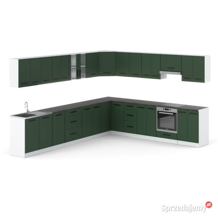 Meble Kuchenne Butelkowa Zieleń Narożne Kuchnia Elbląg