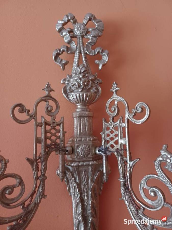 Piękny stary mosiężny kinkiet Lampiony i latarnie Poznań