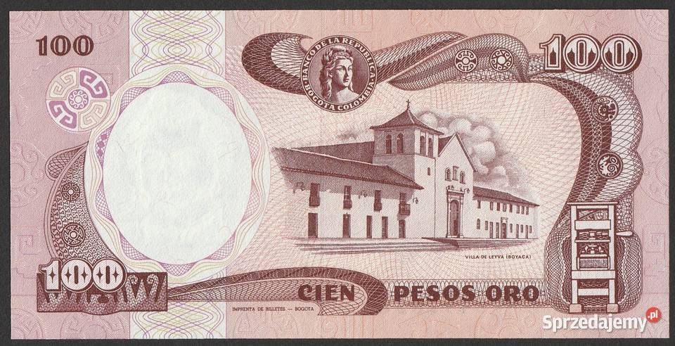 Kolumbia 100 pesos 1991 stan bankowy UNC Łódź