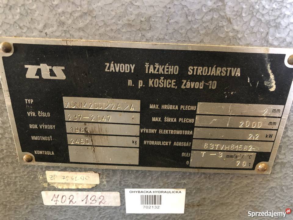 ZAGINARKA DO BLACHY XONM 2000 2A 4 sprzedam