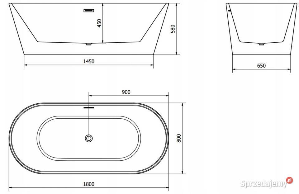 WANNA WOLNOSTOJĄCA BIAŁA 180x80 syfon ZŁOTY Choroszcz sprzedam