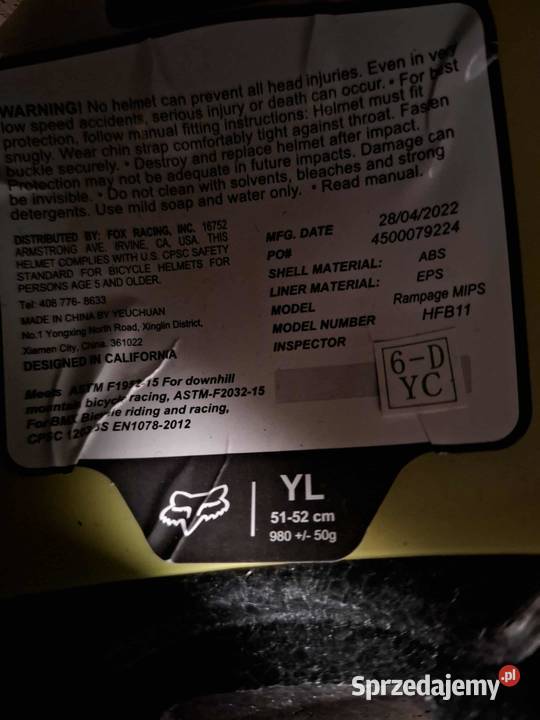 Kask Fox sprzedam