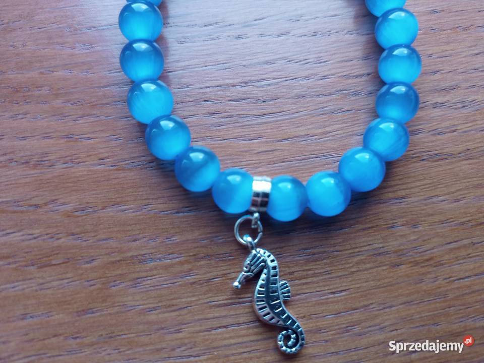 Bransoletka z koralików z zawieszką Konik morski śląskie Sosnowiec