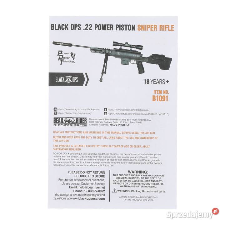 Wiatrówka Black Ops Sniper 55 mm z lunetą 4x32 Warszawa
