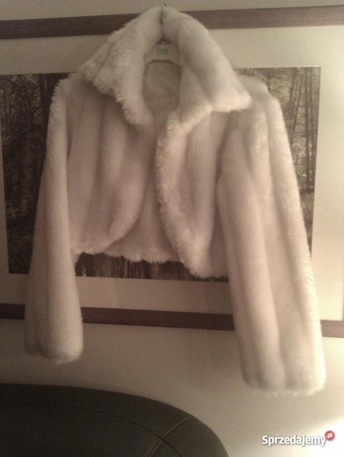 Bolerko futrzane mięciutkie z długim rękawem Warszawa sprzedam