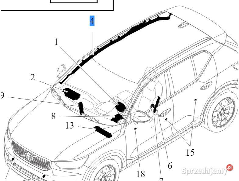 VOLVO XC40 lewa kurtyna dachowa airbag 31690773 Bielany Wrocławskie
