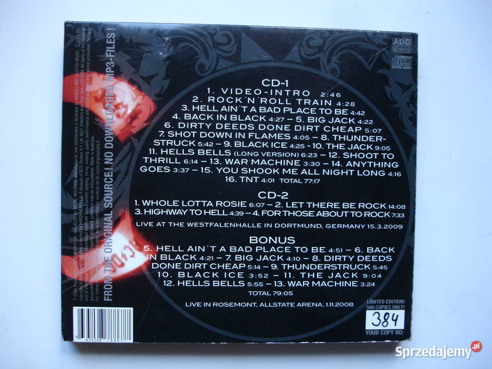 ACDC Black Ice Tour 2009 2CD 2 płyty