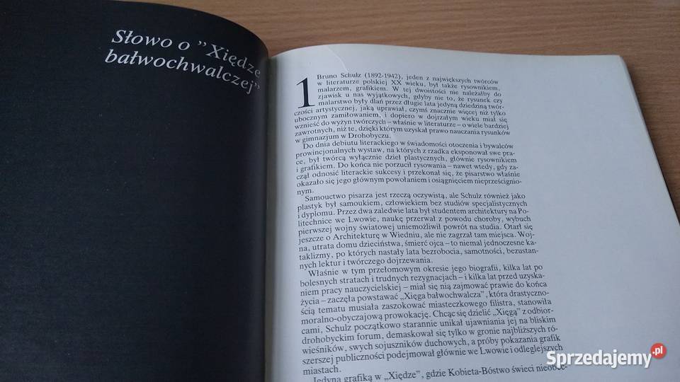 Xięga bałwochwalcza Bruno Schulz sztuka, kultura i etnologia pomorskie Gdańsk sprzedam