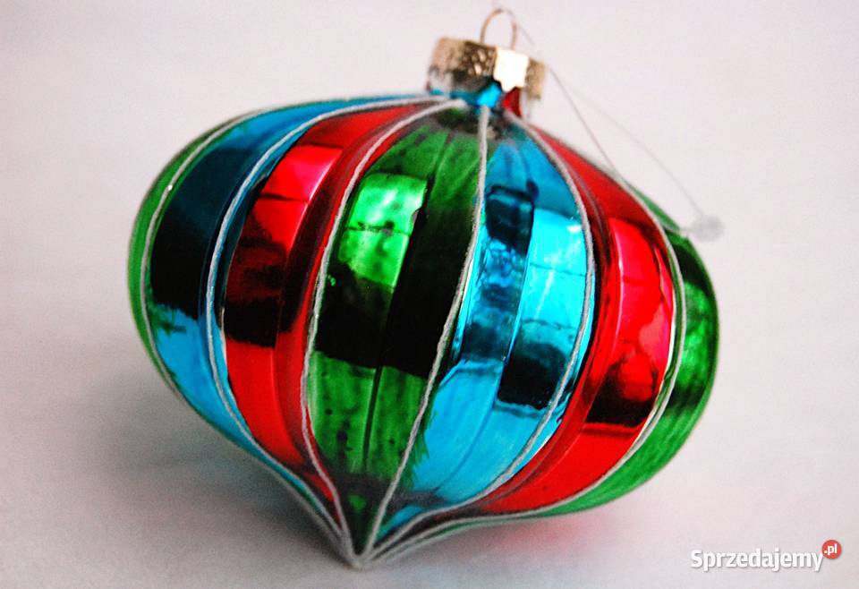 Nowa bombka szklana ręcznie malowana wielokolorowy Lublin