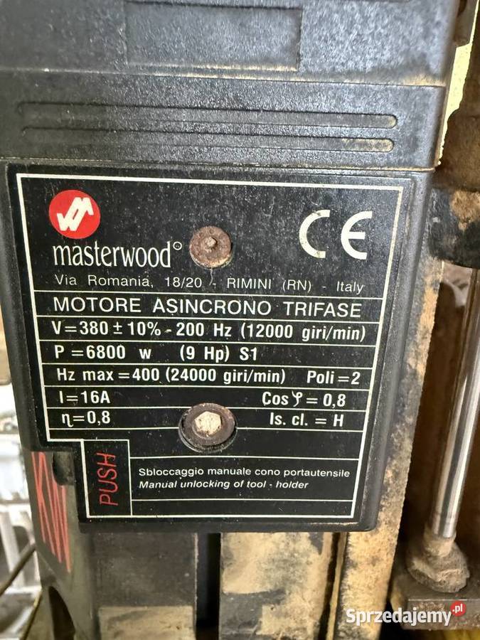 Elektrowrzeciono wrzeciono cnc Masterwood 68kW kujawsko-pomorskie