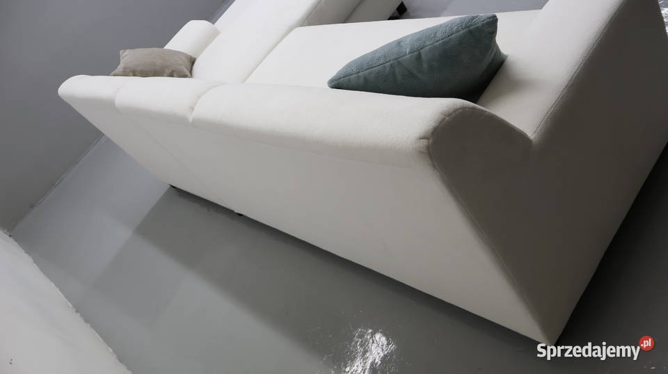Nowy narożnik rogówka KANAPA sofa tkanina biała Poznań sprzedam