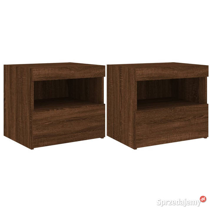 Szafki nocne z LED 2 brązowy dąb 50x40x45 mazowieckie Warszawa sprzedam