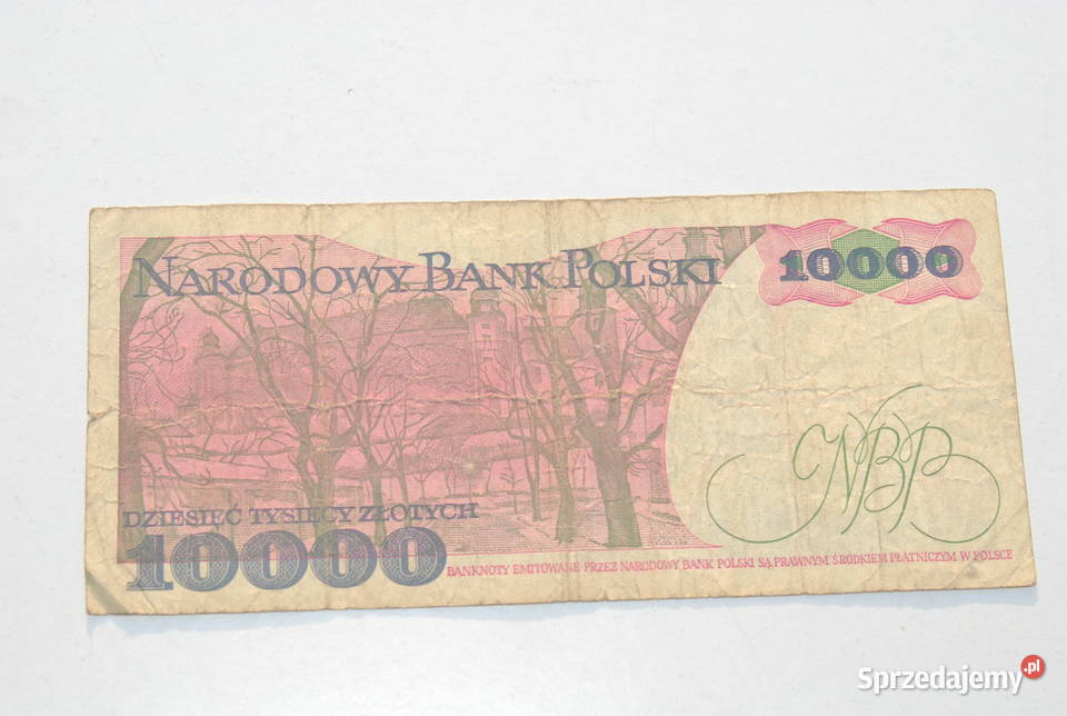 Stary banknot 10000 złotych Wyspiański 1988 Cieszyn