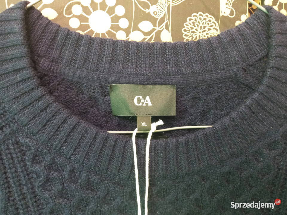 Granatowy sweter męski XL CA nowy z metką Warszawa sprzedam
