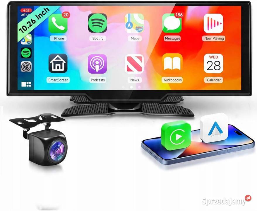 MONITOR SAMOCHODOWY 1026 CARPLAY ANDROID AUTO Zestawy głośnomówiące Zawiercie sprzedam