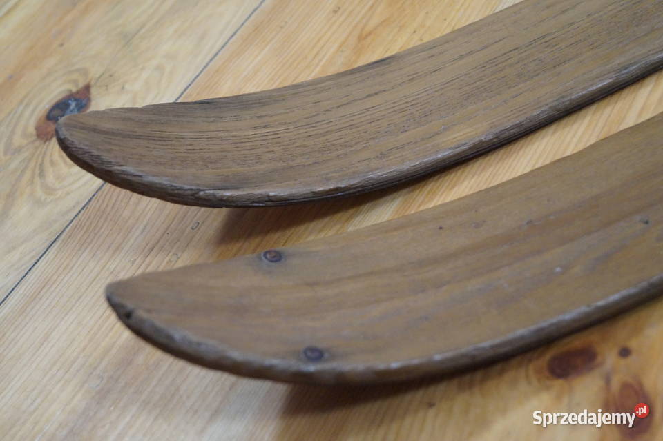 Stare narty jesionowe 200 z kijkami Pruchnik