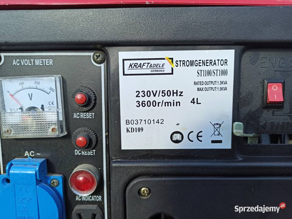 Agregat prądotwórczy KRAFTDELE 1200W 12230V Agregaty prądotwórcze Oława