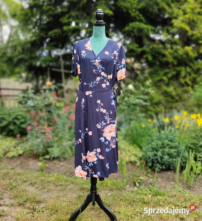 Sukienka HM 44 XXL wiskoza wrap dress midi zachodniopomorskie Szczecin