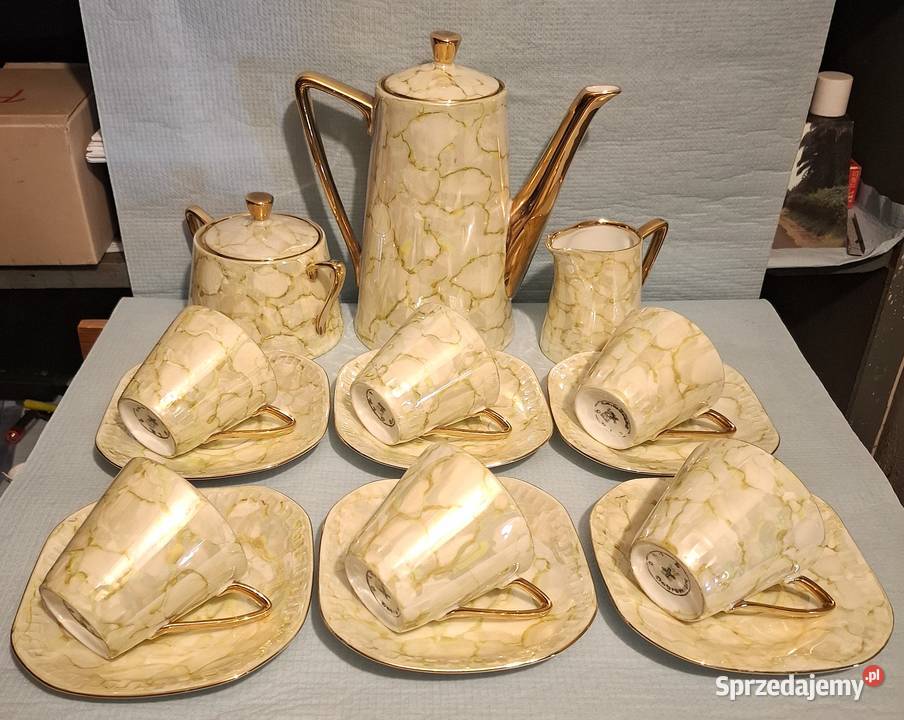 Porcelanowy Zestaw do Kawy Herbaty Marmurek Gliwice sprzedam