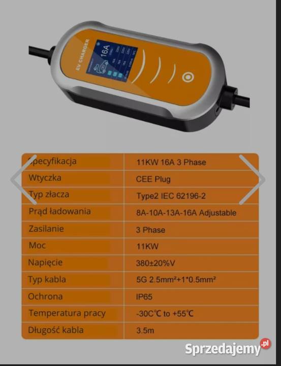 Samochodu Elektrycznego 11kW 16A Typ 2 TUYA Chełm sprzedam