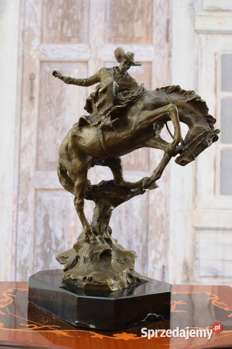 Kowboj na Koniu Dziki Zachód Rodeo Figura Rzeźba Kraków
