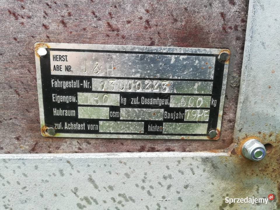 Przyczepka samochodowa DMC 600 Do samochodów osobowych Łukawica