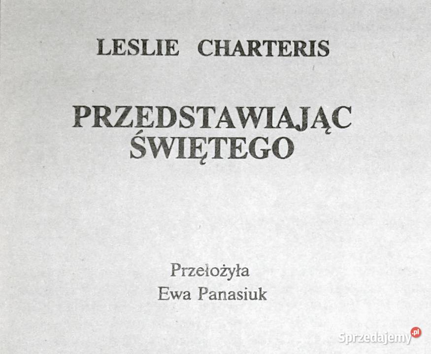 Przedstawiając Świętego Leslie Charteris sprzedam