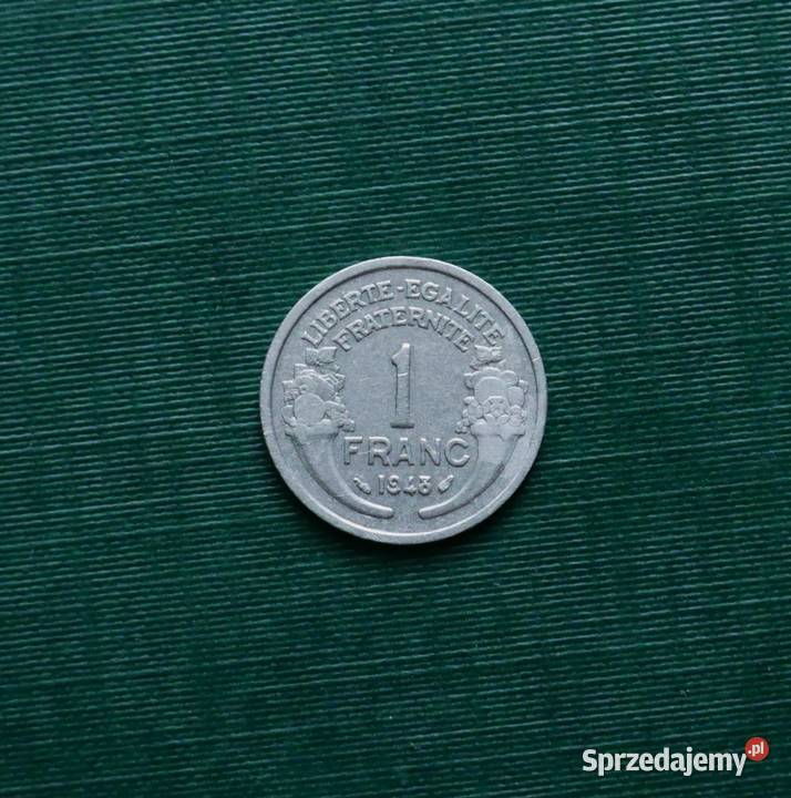 FRANCJA 1 frank 1948r Bez znaku menniczego śląskie