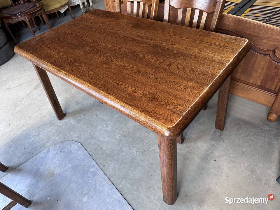 Dębowy stół 4 krzesła 100 lite drewno