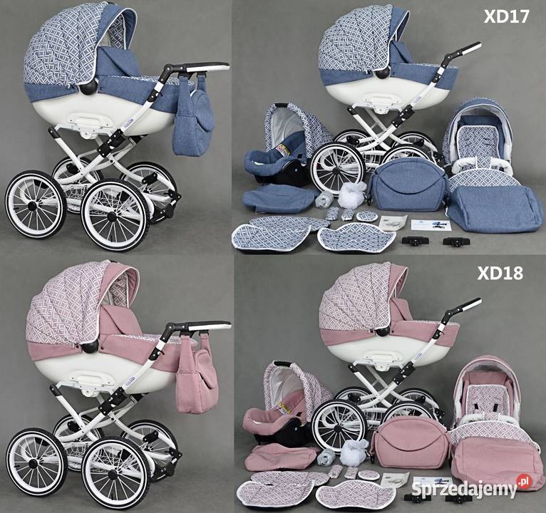 Wózek dziecięcy Retro zestaw 3w1 Fotelik żółty/złoty Będzin sprzedam